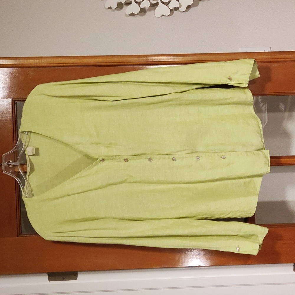 J. JILL jacket shirt top LINEN size M